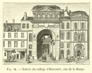 Wejście do kolegium Harcourt, rue de la Harpe autorstwa French School