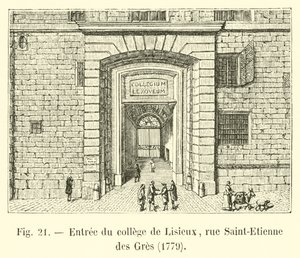 Wejście do kolegium Lisieux, rue Saint-Etienne des Gres, 1779 autorstwa French School