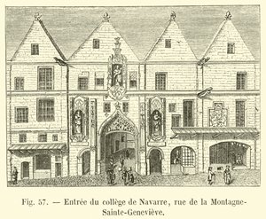 Wejście do kolegium Navarre, rue de la Montagne-Sainte-Genevieve autorstwa French School
