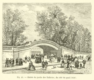 Wejście do Ogrodu Tuileries od strony nabrzeża, 1858 autorstwa French School