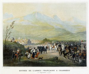 Wejście armii francuskiej pod Chambery, 25 września autorstwa French School