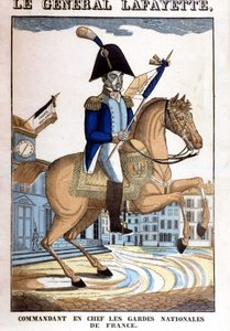 Portret konny generała La Fayette (Lafayette), głównodowodzącego Gwardii Narodowej Francji autorstwa French School