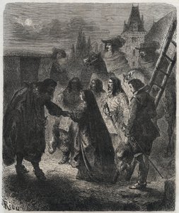 Ucieczka Marii de Medicis (1573-1642) (Maria de Medici) z zamku Blois 22 lutego autorstwa French School