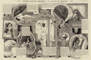 Badania mebli, luster i luster (grawerowanie) autorstwa French School