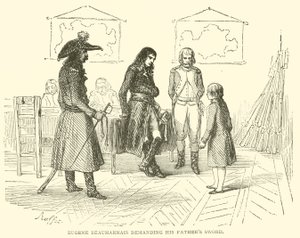 Eugene Beauharnais domagający się miecza ojca (rycina) autorstwa French School