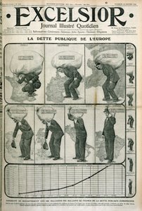 Europejski dług publiczny, okładka magazynu Excelsior, 23 stycznia 1914 r. autorstwa French School