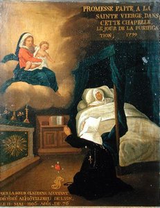 Ex voto dla siostry Claudine Aguetant, która zmarła w szpitalu ogólnym w Lyonie autorstwa French School