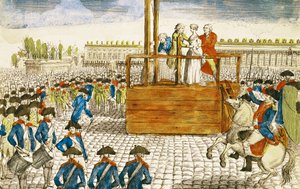 Egzekucja Marii Antoniny (1755-93) na Place de la Revolution, 16 października 1793 autorstwa French School