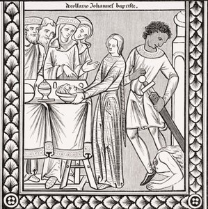 Jana Chrzciciela, według miniatury z XIII-wiecznej księgi psalmów św. Ludwika, z "Le Moyen Age et la Renaissance" Paula Lacroix (1806-84), opublikowanej w 1847 r. autorstwa French School