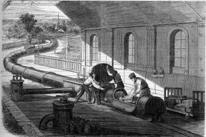 Doświadczenie w transporcie poczty rurami atmosferycznymi, Anglia autorstwa French School