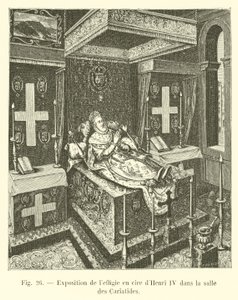 Wystawa figury woskowej Henryka IV w Salle des Cariatides autorstwa French School