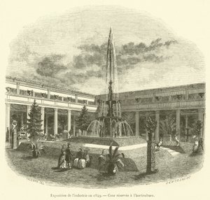 Wystawa przemysłowa w 1849 r., dziedziniec ogrodniczy (grafika) autorstwa French School