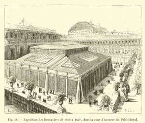 Wystawa Sztuk Pięknych z lat 1850-1852 na dziedzińcu Palais-Royal autorstwa French School
