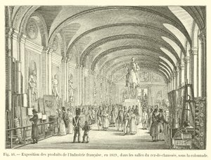Wystawa wyrobów przemysłu francuskiego w 1819 r. w salach parteru pod kolumnadą autorstwa French School
