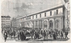 Widok zewnętrzny Szkoły Medycznej w Paryżu - Grawerowanie w „Tableau-de-Paris” autorstwa Edmonda Texiera 1852 autorstwa French School