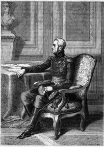 FRYDERYK VI Z DANII - Portret króla Danii Fryderyka VI (1768-1839) - w „Historia imperium po dziejach konsulatu” Adolphe Thiers - 1879 - kolekcja prywatna autorstwa French School