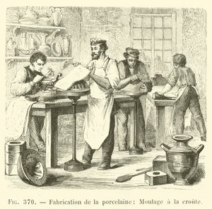 Produkcja porcelany, Formowanie ze skórką (grawerowanie) autorstwa French School