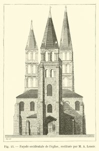 Fasada zachodnia kościoła, odrestaurowana przez MA Lenoir autorstwa French School