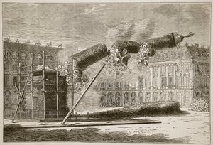 Fall of the Vendome Column, kwiecień 1871, ilustracja z Cassells History of the War between France and Germany, 1870-1871 autorstwa French School