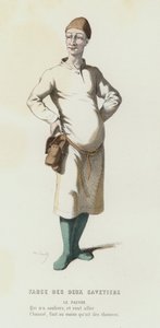 Farce Des Deux Savetiers (kolorowy grawer) autorstwa French School