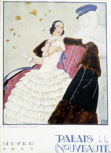 Moda: reklama futer z 1925 roku (Palais de la Nouveaute) (litografia) autorstwa French School
