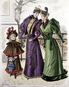 Fason: 2 kobiety i dziewczynka trzymająca lalkę. 1892 autorstwa French School