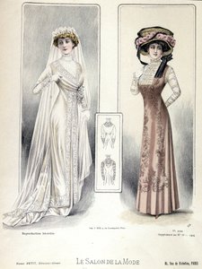 Pokaz mody, 20/03/1909: suknia ślubna. autorstwa French School