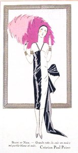 Projekt ubioru sukni wieczorowej „Blanc et Noir” Paula Poireta (1879-1944) z magazynu „Art, Gout, Beaute” autorstwa French School