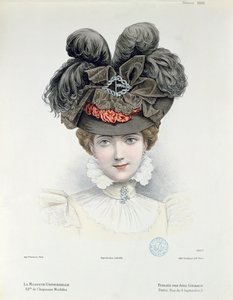 Talerz modowy z La Modiste Universelle, luty 1898 autorstwa French School