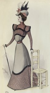 Talerz z modą, ilustracja z La Nouvelle Mode, 1897 autorstwa French School