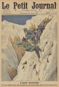 Śmiertelny wypadek alpinistyczny w Alpach Szwajcarskich (kolor lito) autorstwa French School