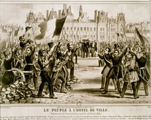 Rewolucja lutowa 1848 (litografia) autorstwa French School