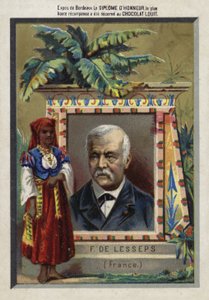 Ferdinand de Lesseps, francuski przedsiębiorca i budowniczy kanałów autorstwa French School