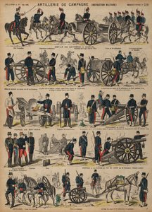 Artyleria polowa armii francuskiej (kolorowy grawerunek) autorstwa French School