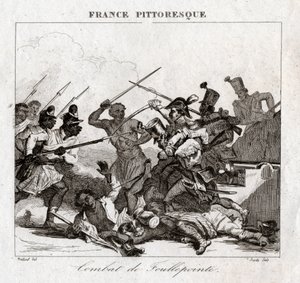 Walcz na Madagaskarze. (grafika, ok. 1850) autorstwa French School