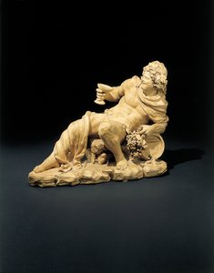 Figura Bachusa leżącego z kieliszkiem wina, ok. 1770 autorstwa French School