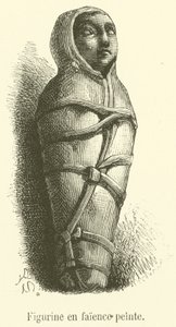 Malowana figurka ceramiczna (grawerunek) autorstwa French School