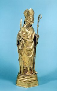 Figurka biskupa (złocona miedź)