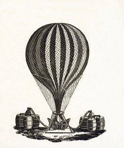 Napełnianie balonu na ogrzane powietrze gazem, ok. 1790 (drewno) autorstwa French School