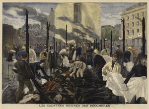 Pożar na Bazar de la Charite, Paryż, 1897 autorstwa French School
