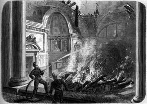 Pożar sali Senatu, Palais du Luxembourg, Paryż, 27 października autorstwa French School