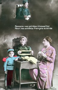 Pocztówka patriotyczna z I wojny światowej autorstwa French School