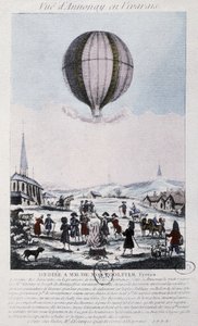 Pierwszy lot do Annonay braci Montgolfiers w 1783 r. autorstwa French School