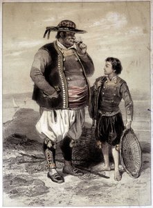 Rybacy z Douarnenez, ok. 1855 r. autorstwa French School