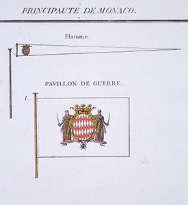 Flagi z Monako, z francuskiej księgi flag, c.1819 autorstwa French School