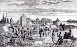Fort Youkon, stacja handlowa Hudson Bay Company, XIX wiek autorstwa French School