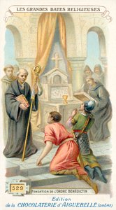 Fundacja Zakonu Benedyktynów, 529 (chromolitho) autorstwa French School