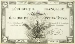 Banknot czterysta liwrów, 21 września 1792 r autorstwa French School