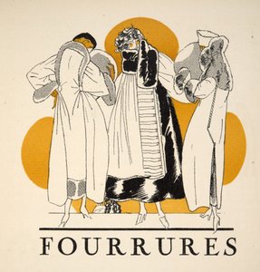 Futra z Gazette de Bon Ton, wyd. 1920 (druk szablonowy) autorstwa French School
