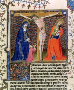 Fr.120. f.520 Józef z Arymatei zbierający Krew Ukrzyżowanego z La Quite de Saint Graal autorstwa French School
